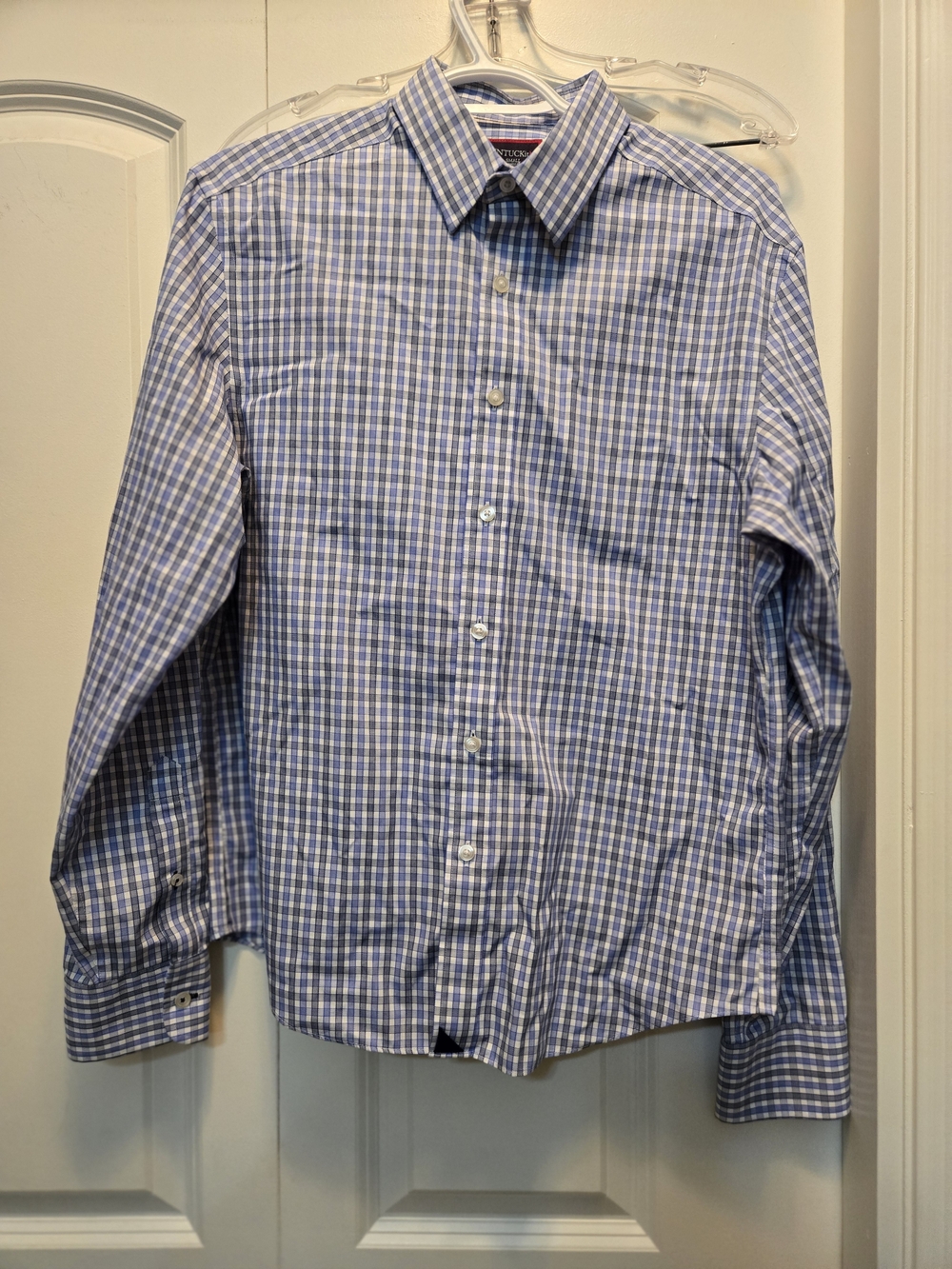 Untuckit Classic Men's Blue Checked Button-Down Shirt
